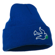 Dove Symbol Embroidered Long Beanie