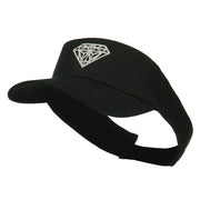 Diamond Embroidered Cotton Twill Sun Visor