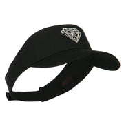 Diamond Embroidered Cotton Twill Sun Visor