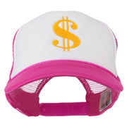 Dollar Sign Logo Embroidered Foam Mesh Back Cap