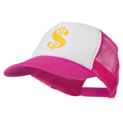 Dollar Sign Logo Embroidered Foam Mesh Back Cap