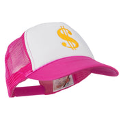 Dollar Sign Logo Embroidered Foam Mesh Back Cap