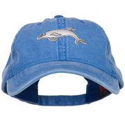 Dolphin Wild Animal Patched Washed Cotton Twill Cap