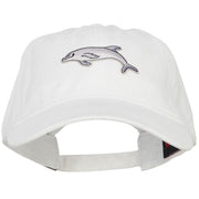 Dolphin Wild Animal Patched Washed Cotton Twill Cap