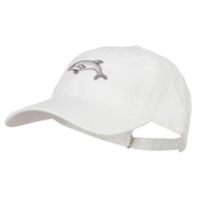 Dolphin Wild Animal Patched Washed Cotton Twill Cap