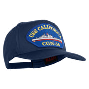 USS California CGN 36 Blue Patched Solid Cotton Twill 5 Panel Prostyle Snap Cap - Navy OSFM