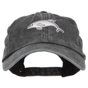 Dolphin Wild Animal Patched Washed Cotton Twill Cap