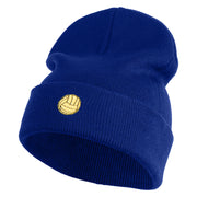Water Polo Ball Iron on Patched 12 Inch Long Knitted Beanie - Royal OSFM