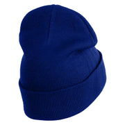 Water Polo Ball Iron on Patched 12 Inch Long Knitted Beanie - Royal OSFM