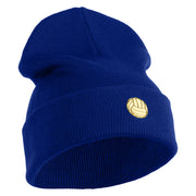 Water Polo Ball Iron on Patched 12 Inch Long Knitted Beanie - Royal OSFM