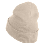 Water Polo Ball Iron on Patched 12 Inch Long Knitted Beanie - Birch OSFM