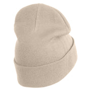 Water Polo Ball Iron on Patched 12 Inch Long Knitted Beanie - Birch OSFM