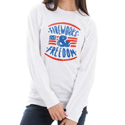 Fireworks and Freedom Graphic Design Premium Long Sleeve T-Shirt