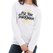 Be The Sunshine Graphic Long Sleeve Crewneck Tee - White XS