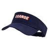 Orange Text Embroidered Cotton Twill Sun Visor - Navy OSFM