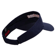 Orange Text Embroidered Cotton Twill Sun Visor - Navy OSFM