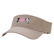 I Love Cows Embroidered Cotton Twill Sun Visor - Khaki OSFM