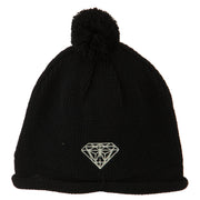 Diamond Embroidered Pom knitting Hat