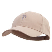 Goat Animal Embroidered Low Profile Structured Cap - Khaki OSFM