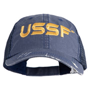 USSF Gold Letter Embroidered Low Profile Special Cotton Mesh Cap - Navy OSFM