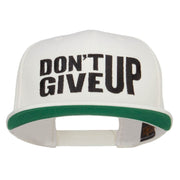 Don't Give Up Embroidered Snapback Cap