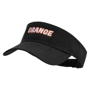 Orange Text Embroidered Cotton Twill Sun Visor - Black OSFM