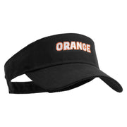 Orange Text Embroidered Cotton Twill Sun Visor - Black OSFM