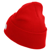 US Marine Corps Semper Fi Logo Embroidered 12 Inch Solid Knit Cuff Long Beanie Made in USA - Red OSFM