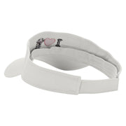 I Love Cows Embroidered Cotton Twill Sun Visor - White OSFM