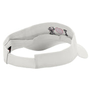 I Love Cows Embroidered Cotton Twill Sun Visor - White OSFM