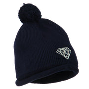 Diamond Embroidered Pom knitting Hat