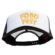 Food Fest Embroidered Foam Panel Mesh Snapback - Black-White OSFM