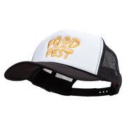 Food Fest Embroidered Foam Panel Mesh Snapback - Black-White OSFM