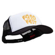 Food Fest Embroidered Foam Panel Mesh Snapback - Black-White OSFM