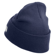 US Marine Corps Semper Fi Logo Embroidered 12 Inch Solid Knit Cuff Long Beanie Made in USA - Navy OSFM