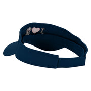 I Love Cows Embroidered Cotton Twill Sun Visor - Navy OSFM