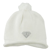 Diamond Embroidered Pom knitting Hat