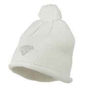 Diamond Embroidered Pom knitting Hat