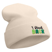 I Pinch Back Embroidered 12 Inch Long Knitted Beanie - Birch OSFM