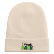 I Pinch Back Embroidered 12 Inch Long Knitted Beanie - Birch OSFM