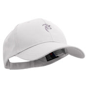 Goat Animal Embroidered Low Profile Structured Cap - White OSFM