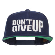 Don't Give Up Embroidered Snapback Cap