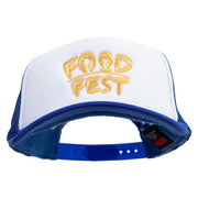 Food Fest Embroidered Foam Panel Mesh Snapback - Royal-White OSFM