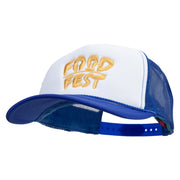 Food Fest Embroidered Foam Panel Mesh Snapback - Royal-White OSFM