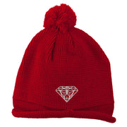 Diamond Embroidered Pom knitting Hat