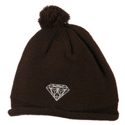 Diamond Embroidered Pom knitting Hat