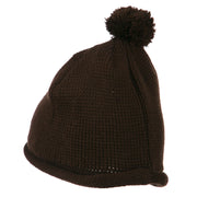 Diamond Embroidered Pom knitting Hat