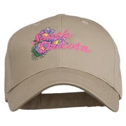 USA State South Dakota Pasque Flower Embroidered Organic Cotton Cap