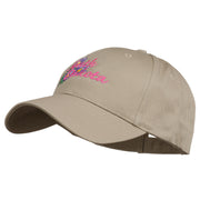 USA State South Dakota Pasque Flower Embroidered Organic Cotton Cap