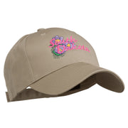 USA State South Dakota Pasque Flower Embroidered Organic Cotton Cap